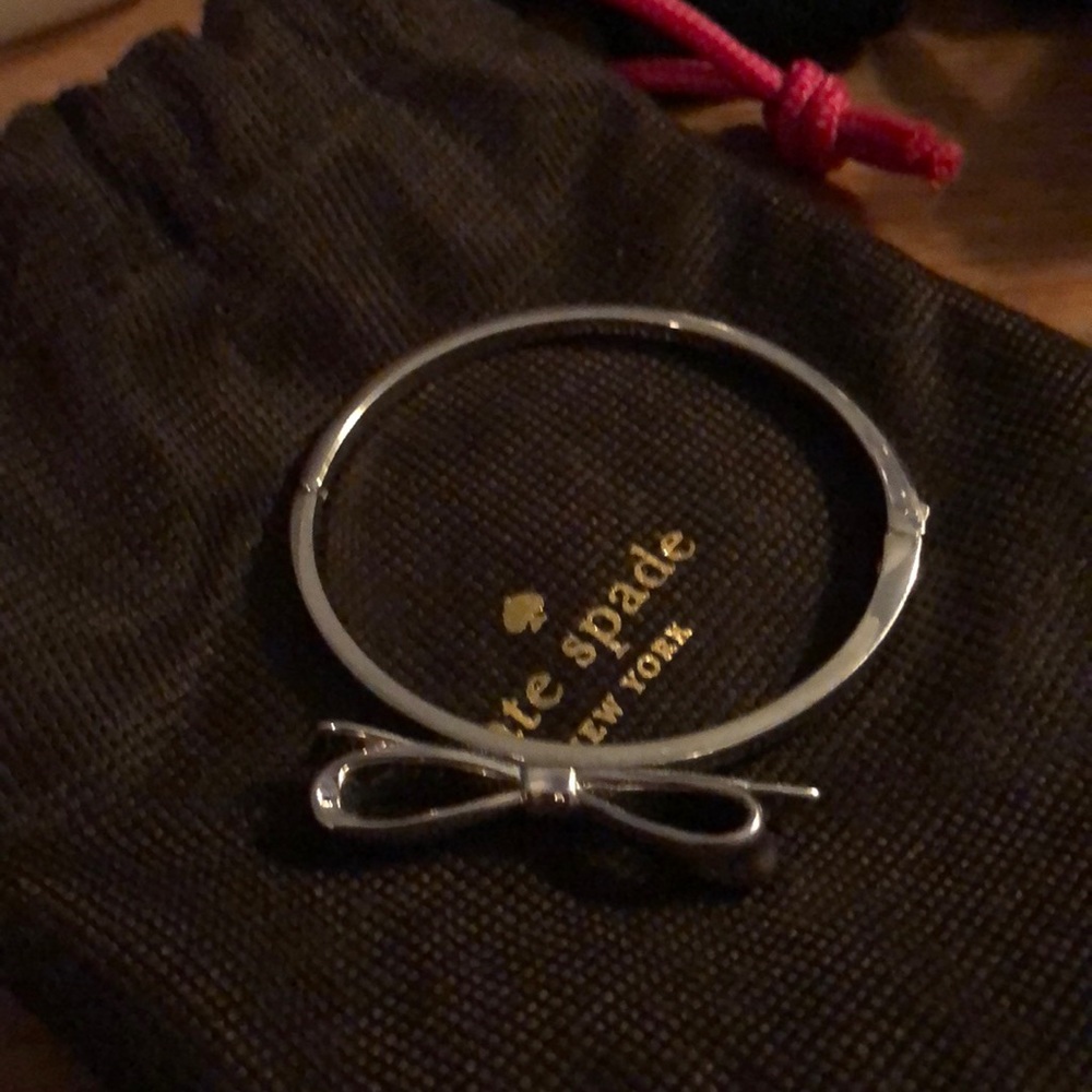 Kate Spade silver bow bracelet with hinge